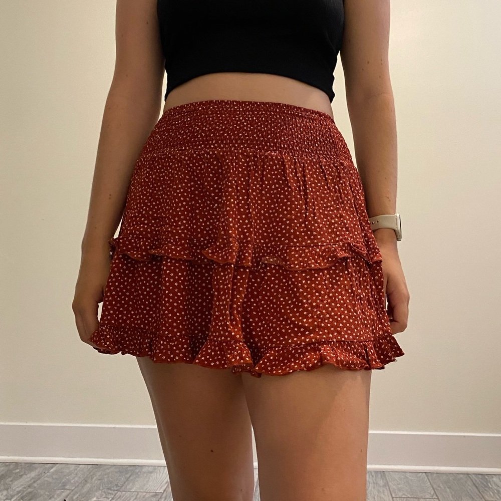 LA Hearts red floral skirt - size small